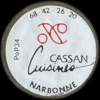 Monnaie publicitaire Cuisines Cassan - Narbonne - 68.42.26.20.