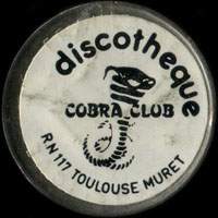 Monnaie publicitaire Discothèque Cobra Club - RN 117 - Toulouse Muret (imitation de Pile ou Pub) - sur 5 francs Semeuse