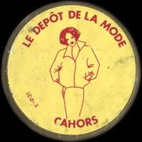 Monnaie publicitaire Le Dpt de la Mode - Cahors - sur 10 francs Mathieu