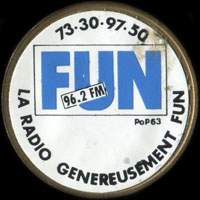 Monnaie publicitaire Fun 96.2 FM - 73.30.97.50 - La radio généreusement fun - sur 10 francs Mathieu