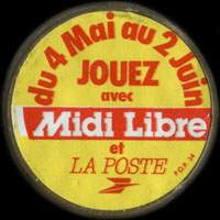 Monnaie publicitaire Du 4 Mai au 2 Juin jouez avec Midi Libre et La Poste - sur 10 francs Mathieu