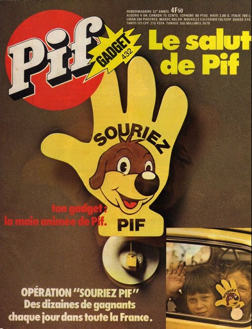 Pif Gadget 432 et la main animée de Pif
