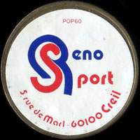 Monnaie publicitaire Reno Sport - 5, Rue de Marl - 60100 Creil - sur 10 francs Mathieu