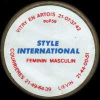 Monnaie publicitaire Style International - F�minin Masculin - Courri�res 21.49.64.39 - Li�vin 21.44.00.51 - Vitry-en-Artois 21.07.37.42 - sur 10 francs Mathieu