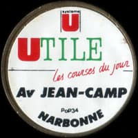 Monnaie publicitaire Syst�me U - Utile - Les courses du jour - Av Jean Camp - Narbonne - sur 10 francs Mathieu