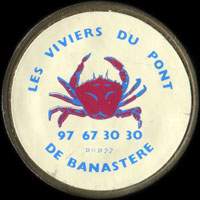 Monnaie publicitaire Les Viviers du Pont de Banastre - 97 67 30 30 - sur 10 francs Mathieu