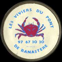 Monnaie publicitaire Les Viviers du Pont de Banast�re - 97 67 30 30 - sur 10 francs Mathieu