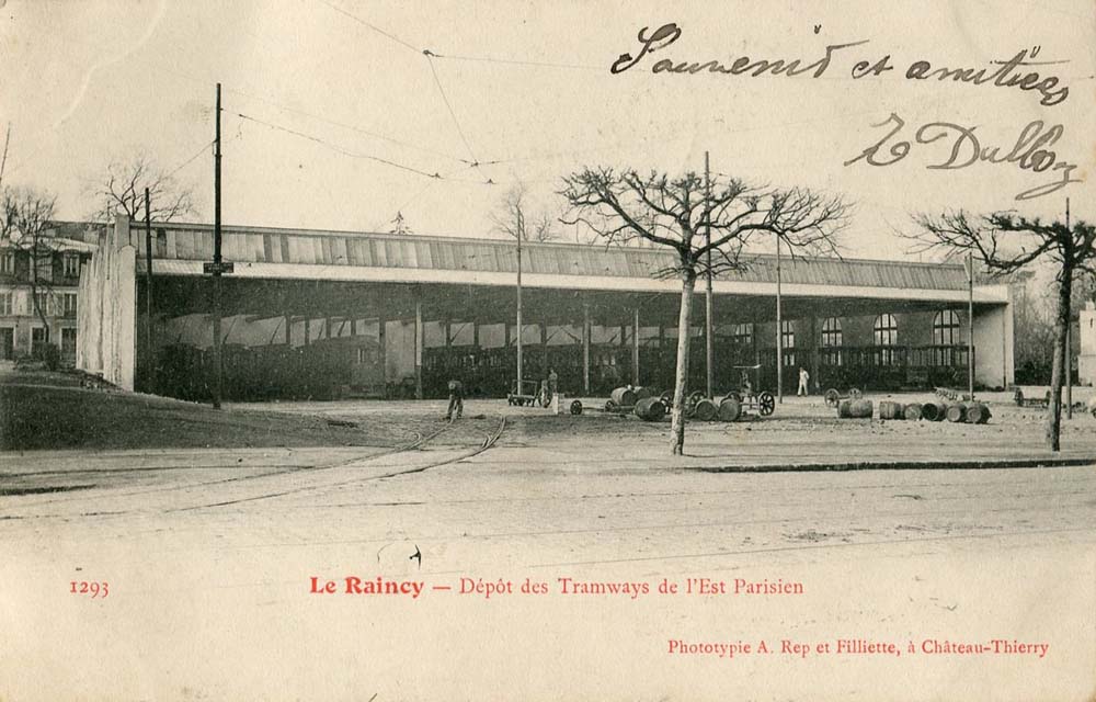 Le Raincy - Le dépôt des Tramways de l'Est Parisien en 1905