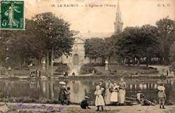 Le Raincy - L'Eglise et l'Etang en 1913