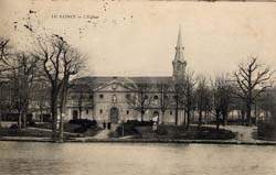 Le Raincy - L'Eglise vue de la pi�ce d'eau en 1908