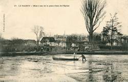 Le Raincy - Mise à sec de la pièce d'eau de l'Eglise en 1904