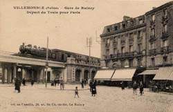 Le Raincy - Départ du train de la nouvelle gare du Raincy-Villemomble en 1927