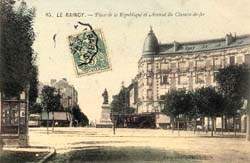 Le Raincy - La Place de la R�publique et l'Avenue du Chemin-de-Fer en 1907