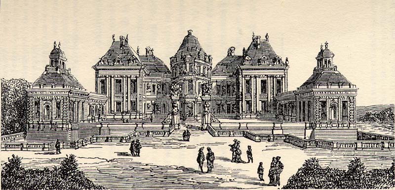 Le ch�teau du Raincy avec ses 5 pavillons