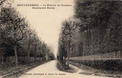 Montfermeil - Le rideau de verdure et le Boulevard Hardy en 1918