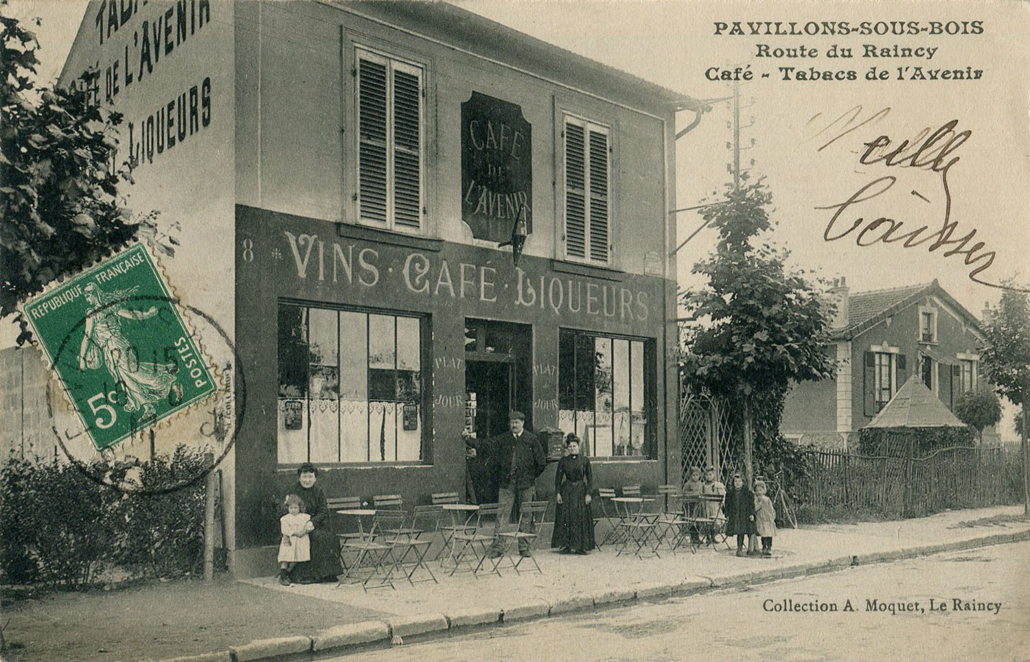 Pavillons-sous-Bois - Route du Raincy - Café-Tabacs de l'Avenir en 1910