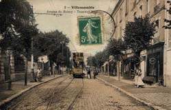 Villemomble ou Villemonble - L'Avenue du Raincy - tramway Nogentais en 1908