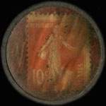 Timbre-monnaie Société d'Alimentation Pietri - Marseille - 10 centimes rouge sur fond rouge - revers