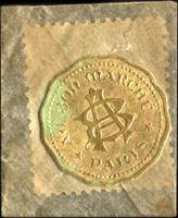 Timbre-monnaie Au Bon Marché - Paris - 5 centimes vert sous pochette - avers