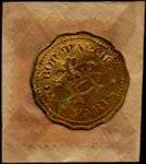 Timbre-monnaie Au Bon Marché - Paris - 10 centimes rouge sous pochette - avers