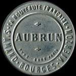 Timbre-monnaie Aubrun - St-Amand - Bourges - Vierzon - 15 centimes vert ligné sur fond doré - avers