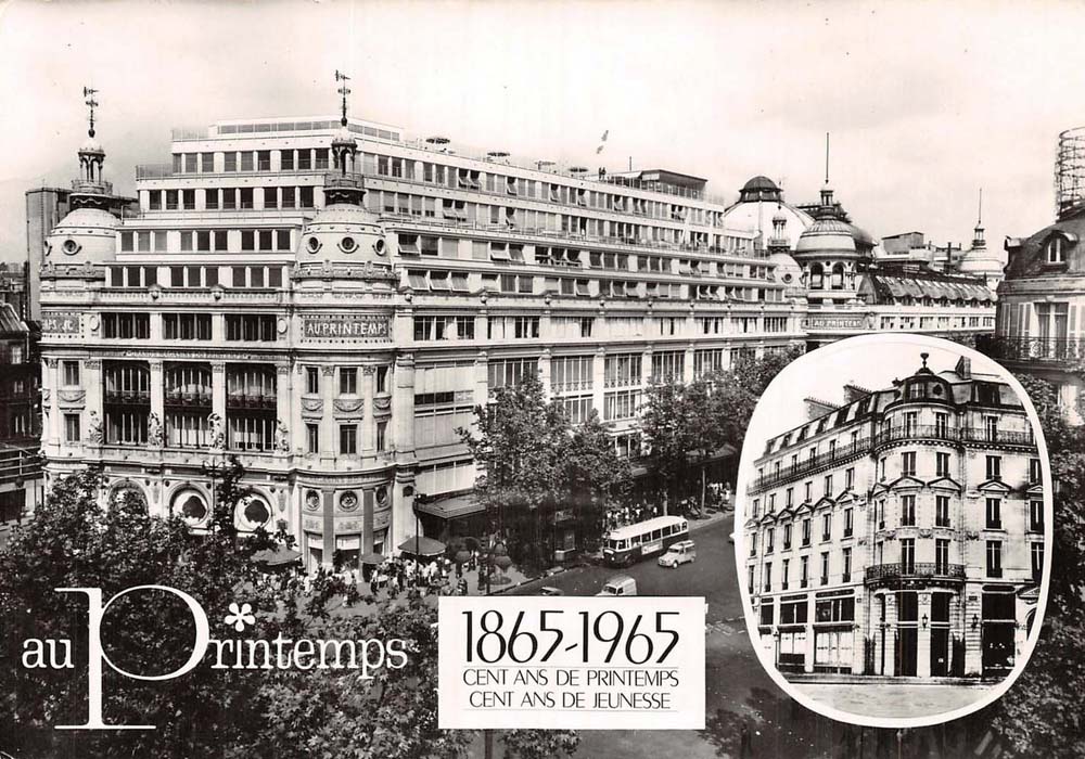 Carte postale publicitaire Au Printemps Paris - 1865 - 1965