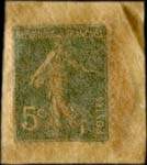 Timbre-monnaie Au Printemps 5 centimes vert sous pochette