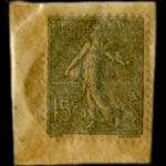 Timbre-monnaie Au Printemps - Paris - 15 centimes vert ligné sous pochette - revers