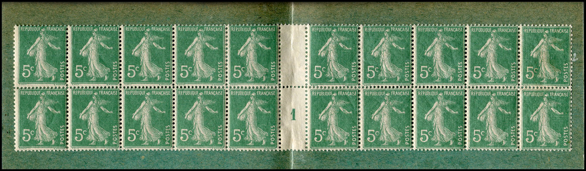 Timbre-monnaie Au Printemps - Carnet vert - 1 franc (20 x 10 centimes) - ouvert - dos