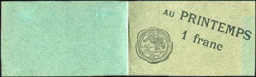 Timbre-monnaie Au Printemps - carnet 1 franc