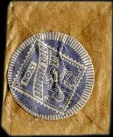 Timbre-monnaie Aux Deux Passages - Lyon - 5 centimes orange sous pochette - avers