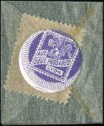 Timbre-monnaie Aux Deux Passages - Lyon - 10 centimes rouge type Semeuse sous pochette - avers