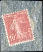 Timbre-monnaie Aux Deux Passages - Lyon - 10 centimes rouge type Semeuse sous pochette - revers