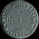 Timbre-monnaie Banque Jules Boutin - Travel Bureau - Dinard - 25 centimes bleu sur fond blanc - avers