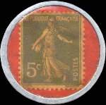 Timbre-monnaie Bi�res de la Meuse - 5 centimes vert sur fond rouge - revers