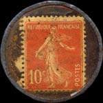 Timbre-monnaie R.Bonduel - Bières - la Lorraine - Xertigny - Loos-lez-Lille - 10 c. rouge sur fond bleu-noir vergé - revers