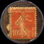 Timbre-monnaie R.Bonduel - Bi�res - la Lorraine - Xertigny - Loos-lez-Lille - 10 centimes rouge sur fond bleu-noir verg� - revers