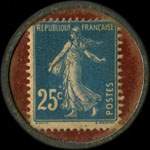 Timbre-monnaie R.Bonduel - Bi�res - la Lorraine - Xertigny - Loos-lez-Lille - 25 centimes bleu sur fond rouge - revers