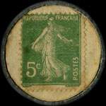 Timbre-monnaie Cabinet Dentaire Américain - Type 1 - 5 centimes vert sur fond blanc - revers
