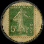 Timbre-monnaie Cabinet Dentaire Am�ricain - Type 1 - 5 centimes vert sur fond blanc - revers