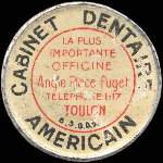 Timbre-monnaie Cabinet Dentaire Américain - Type 2 - 10 centimes rouge sur fond rouge - avers