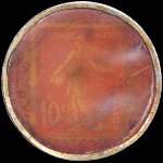 Timbre-monnaie Cabinet Dentaire Américain - Type 2 - 10 centimes rouge sur fond rouge - revers