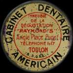 Timbre-monnaie Cabinet Dentaire Américain - Type 1 - 25 centimes bleu sur fond rouge - avers