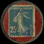 Timbre-monnaie Cabinet Dentaire Am�ricain - Type 1 - 25 centimes bleu sur fond rouge - revers