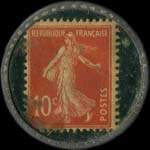 Timbre-monnaie Cabinet Dentaire Am�ricain - Type 1 - 10 centimes rouge sur fond bleu-noir - revers