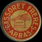 Timbre-monnaie Cassoret Frères - Arras - Hangar agricole - 25 centimes bleu sur fond blanc - avers