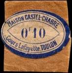 Timbre-monnaie Maison Castel-Chabre - Cours Lafayette - Toulon - 10 centimes rouge sous pochette - face