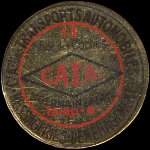 Timbre-monnaie C.A.T.A. Transports Automobiles - 10 centimes rouge sur fond bleu-noir - avers