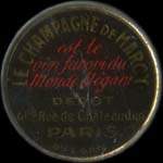 Timbre-monnaie Champagne de Marcy - 10 centimes rouge sur fond rouge - avers