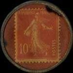 Timbre-monnaie Champagne de Marcy - 10 centimes rouge sur fond rouge - revers
